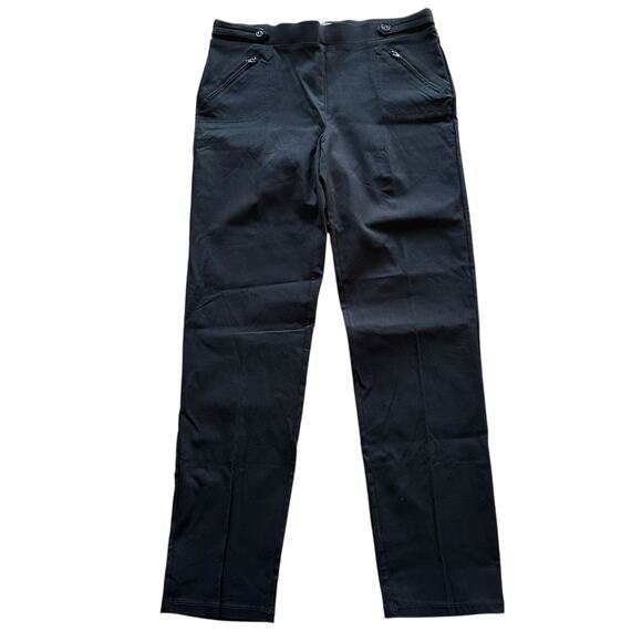 Womens Pants Size Small Black Pull On Stretchy Comfy Zipper Pockets Professional - Picture 1 of 8